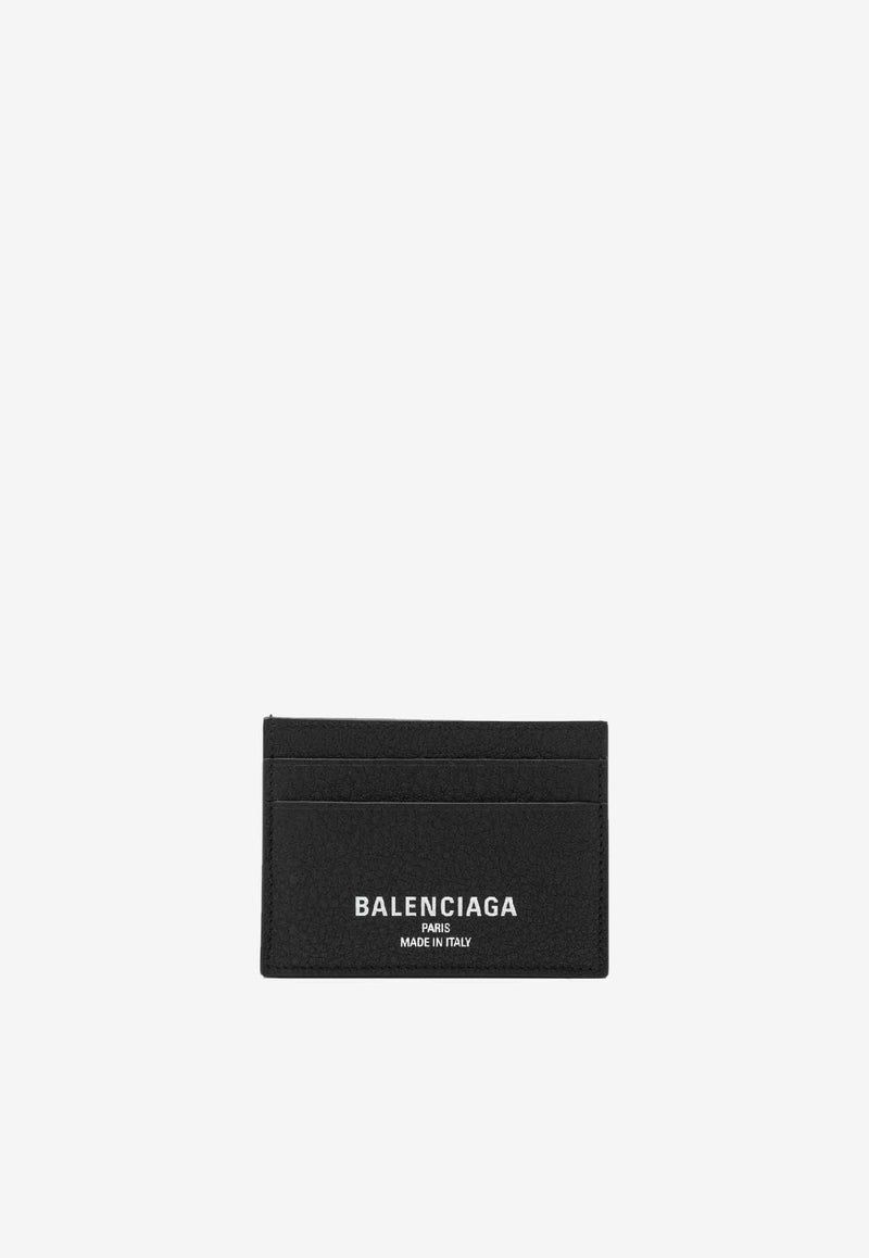 Balenciaga Logo Print Leather Cardholder Black 8066372ABV0/R_BALEN-1000