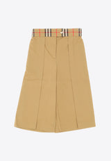 Burberry Kids Girls Wide-Leg Cropped Pants Beige 8068047_EBSF_A7026