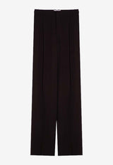 Saint Laurent Straight-Leg Silk Crêpe Pants Brown 806809Y7I21/P_YSL-2568