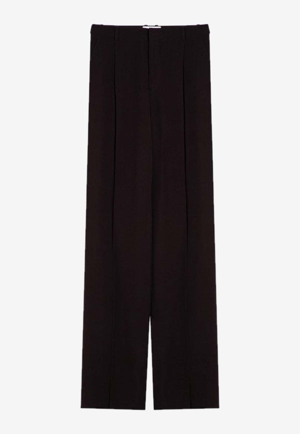 Saint Laurent Straight-Leg Silk Crêpe Pants Brown 806809Y7I21/P_YSL-2568