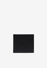 Thom Browne Logo Embossed Leather Billfold Cardholder Black MAW023A00198_001