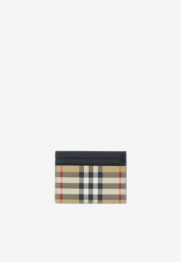 Burberry Leather and Canvas Check Cardholder Beige 8069822_143231_A7026
