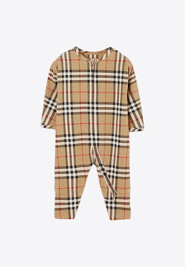 Burberry Kids Babies Vintage Check Onesie and Cap Set Beige 8070270143036/O_BURBE-A7028