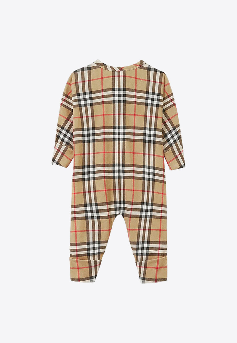 Burberry Kids Babies Vintage Check Onesie and Cap Set Beige 8070270143036/O_BURBE-A7028
