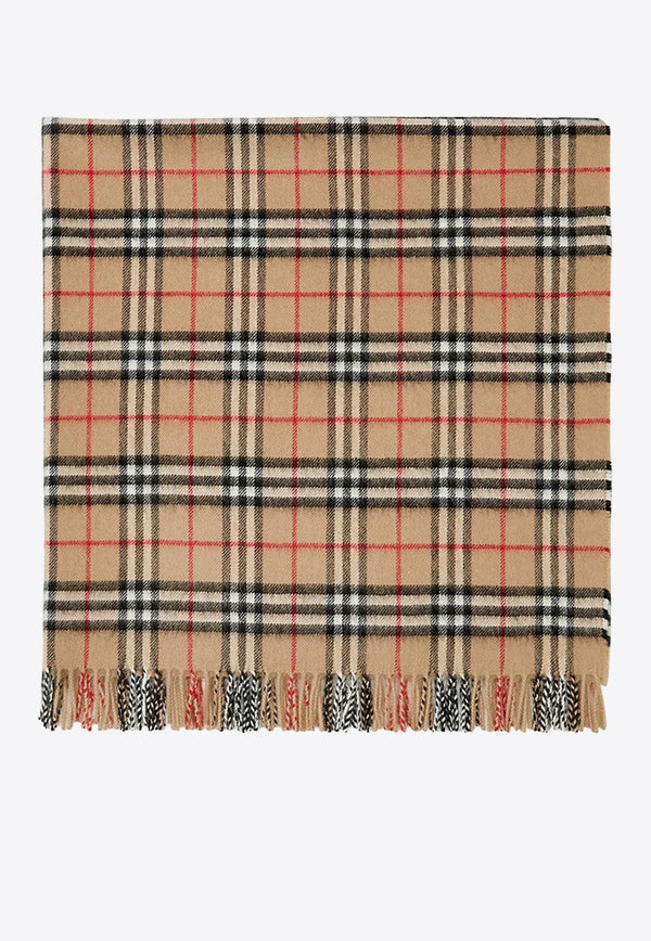 Burberry Kids Babies Check Pattern Cashmere Blanket Beige 8070500147881/O_BURBE-A7026