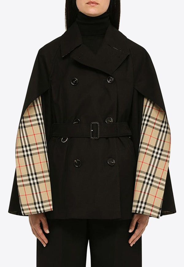 Burberry Double-Breasted Cape Coat Black 8071137149151/N_BURBE-A1189