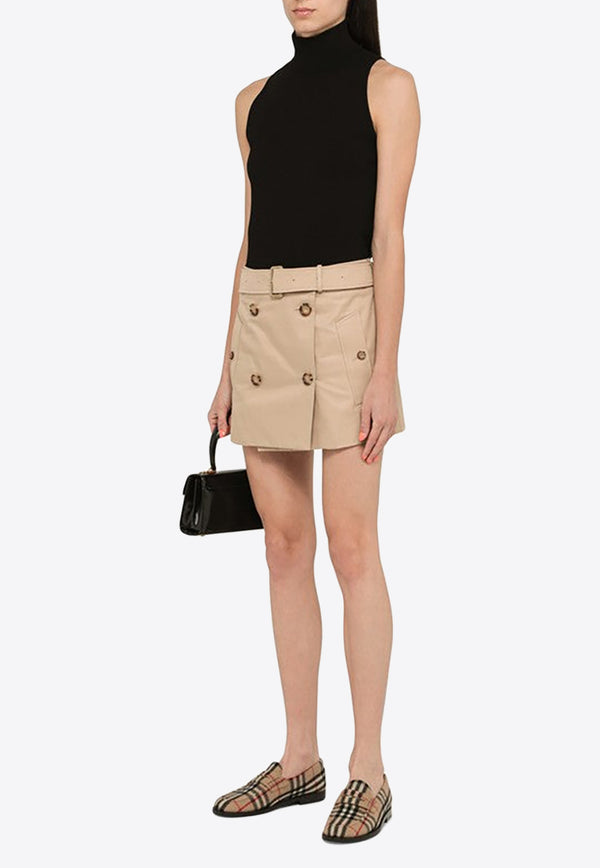 Burberry Belted Mini Skirt Beige 8071196123456/N_BURBE-A7405
