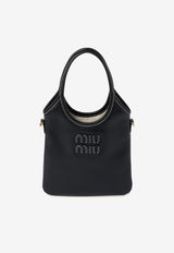 Miu Miu Ivy Leather Tote Bag Black 5BA281VOLN2CRW_F0002