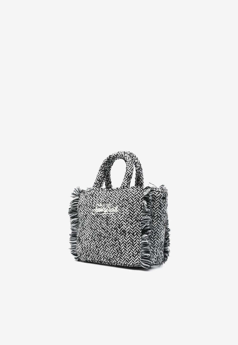 MC2 Saint Barth Mini Vanity Classic Herringbone Tote Bag Gray VAMI005_01464G