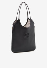 Miu Miu Ivy Leather Tote Bag Black 5BG231VMLN2CRW_F0002