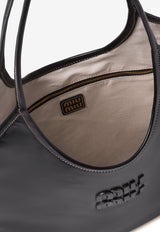 Miu Miu Ivy Leather Tote Bag Black 5BG231VMLN2CRW_F0002