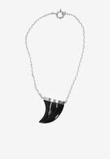 Isabel Marant Ellen Horn Pendant Necklace Black CO0125FAB4B08B_BKSI