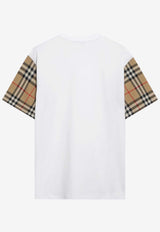 Burberry Checked-Sleeves T-shirt White 8073029121048/R_BURBE-A1464