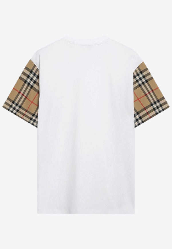 Burberry Checked-Sleeves T-shirt White 8073029121048/R_BURBE-A1464