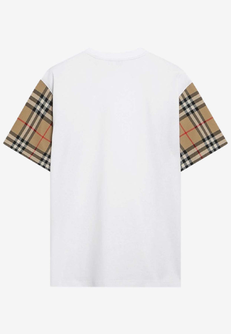 Burberry Checked-Sleeves T-shirt White 8073029121048/R_BURBE-A1464