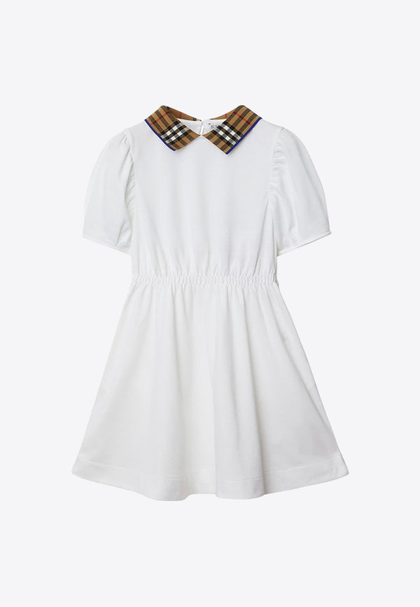 Burberry Kids Girls Checked-Collar Short-Sleeved Dress 8073165152081/O_BURBE-A1464