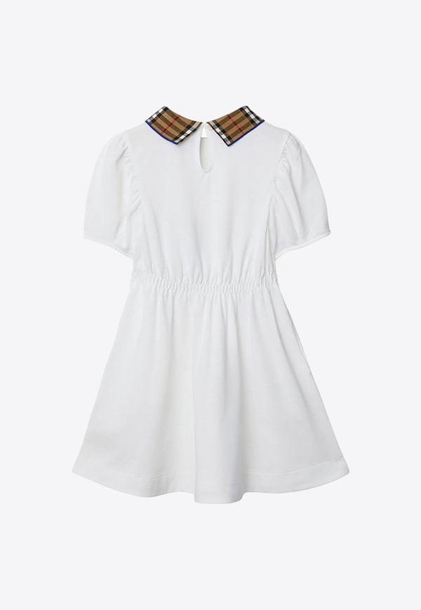 Burberry Kids Girls Checked-Collar Short-Sleeved Dress 8073165152081/O_BURBE-A1464