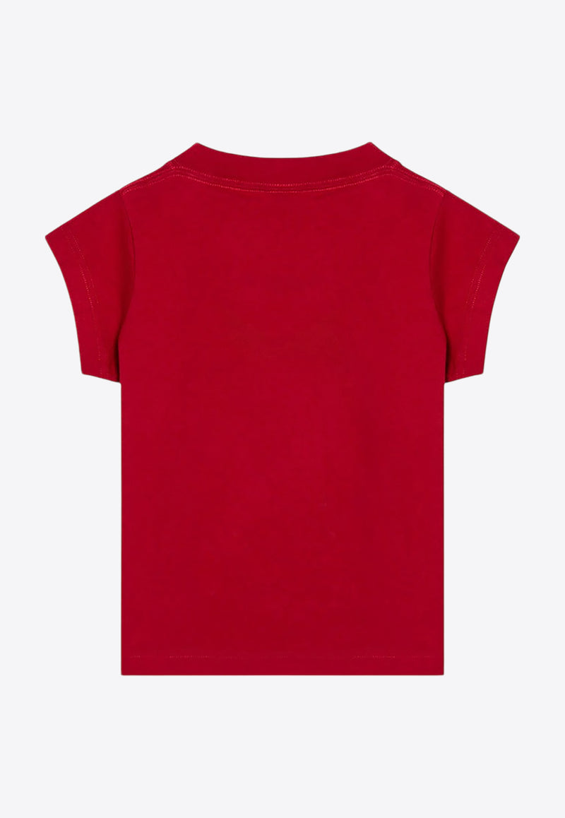 Balenciaga Keep Calm Cropped T-shirt Red 807341TRVC7/P_BALEN-6540