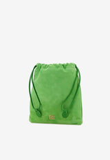 Miu Miu Logo Suede Drawstring Pouch Green 5NG0102CTA_F0225