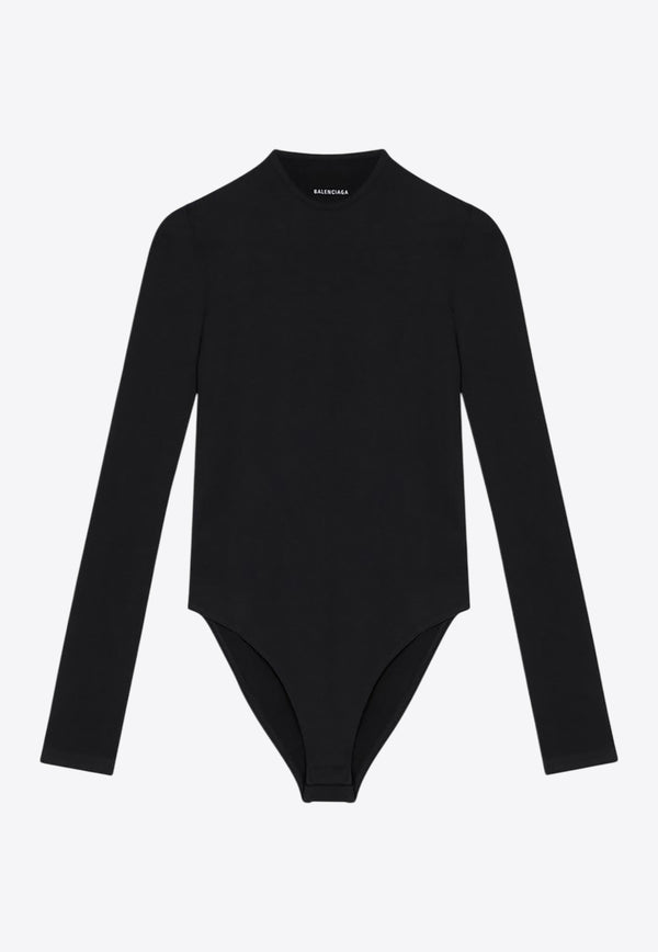 Balenciaga Long-Sleeved Crewneck Bodysuit  Black 8075434E6B2/Q_BALEN-1000