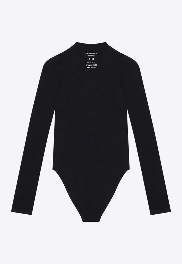 Balenciaga Long-Sleeved Crewneck Bodysuit  Black 8075434E6B2/Q_BALEN-1000