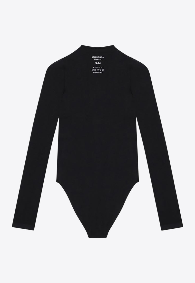 Balenciaga Long-Sleeved Crewneck Bodysuit  Black 8075434E6B2/Q_BALEN-1000