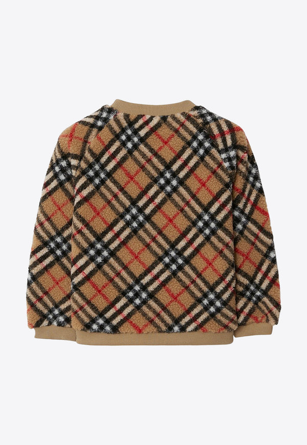 Burberry Kids  Girls Vintage Check Fleece Sweatshirt Beige 8076420145029/O_BURBE-A7028
