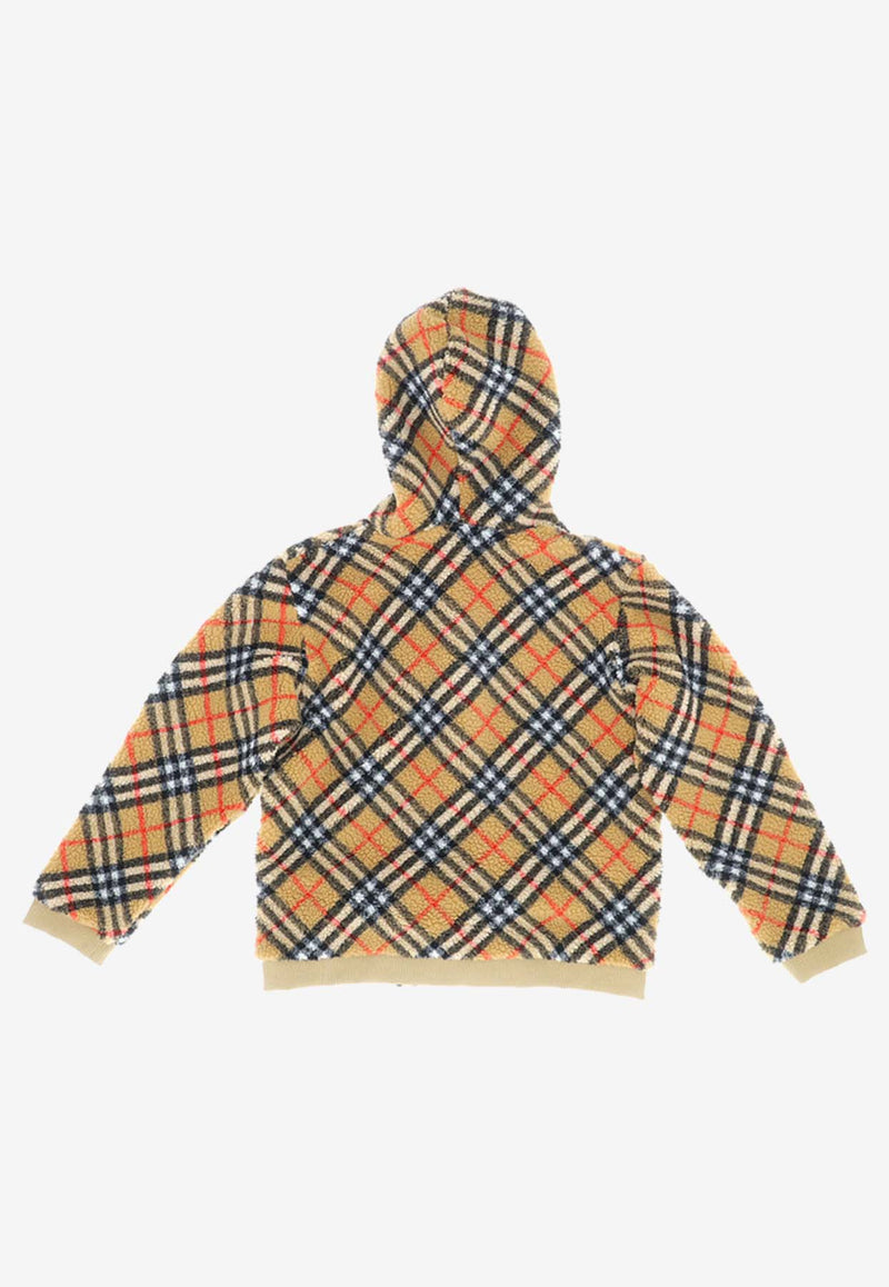 Burberry Kids Boys Zip-Up Hooded Fleece Jacket 8076882_145029_A7028
