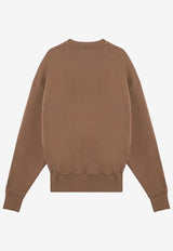 Saint Laurent Logo Patch Crewneck Sweatshirt Caramel 807761Y36SV/P_YSL-2298