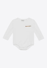 Burberry Kids Babies Vintage Check-Trim Bodysuit White 8078058120574/O_BURBE-A1464