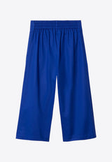 Burberry Kids Girls Straight-Leg Pleated Pants Blue 8078367EBSF/O_BURBE-B7323