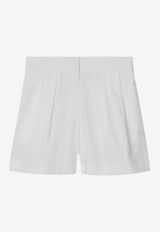 Burberry Kids Girls Basic High-Waist Shorts White 8078621EBSF/O_BURBE-A1464