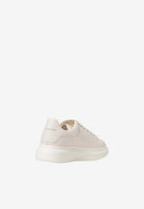 Alexander McQueen Oversized Low-Top Sneakers in Croc-Embossed Leather Off-white 807881WHABE 9100