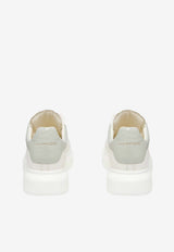 Alexander McQueen Oversized Low-Top Sneakers in Croc-Embossed Leather Off-white 807881WHAEG 9012