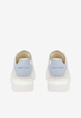 Alexander McQueen Oversized Low-Top Sneakers in Croc-Embossed Leather Off-white 807881WHAEG 9080