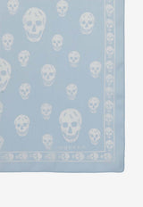Alexander McQueen Classic Skull Silk Foulard Light Blue 8078893052Q 4977