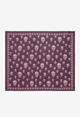 Alexander McQueen Classic Skull Silk Foulard Burgundy 8078893052Q 6172