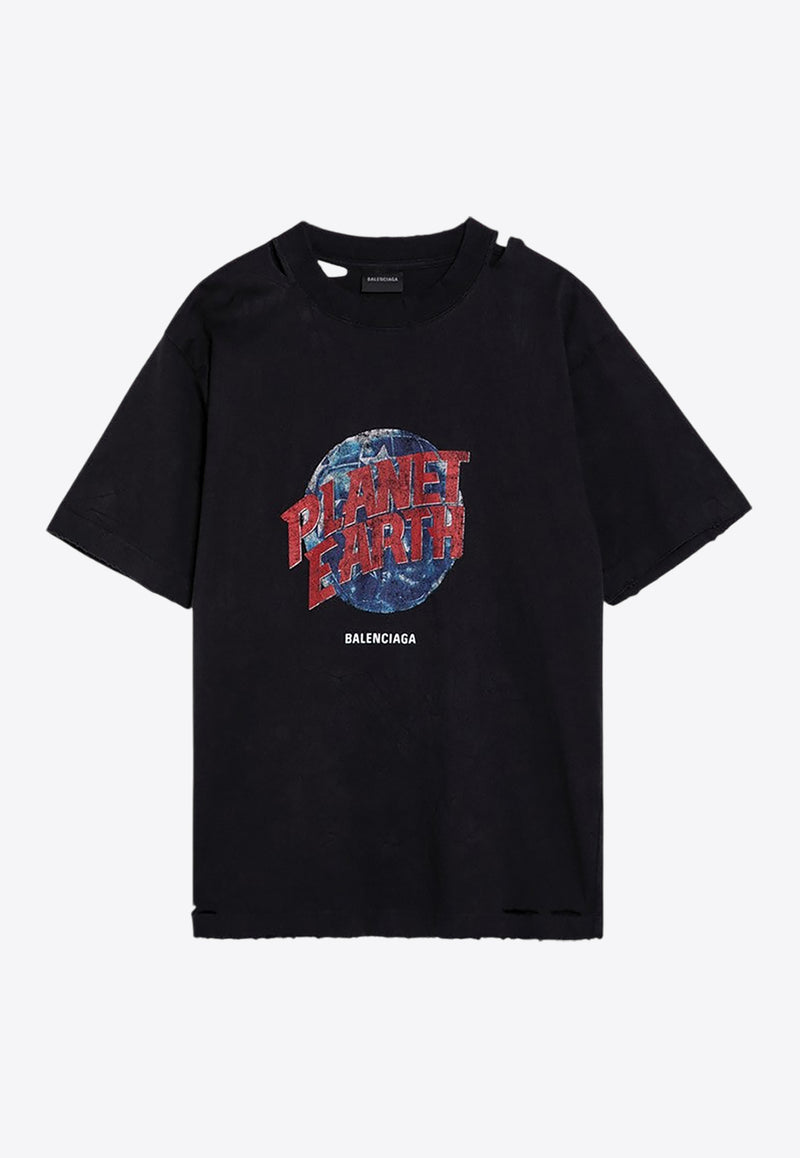 Balenciaga Planet Earth Oversized T-shirt Black 808003TRVC9/P_BALEN-1055