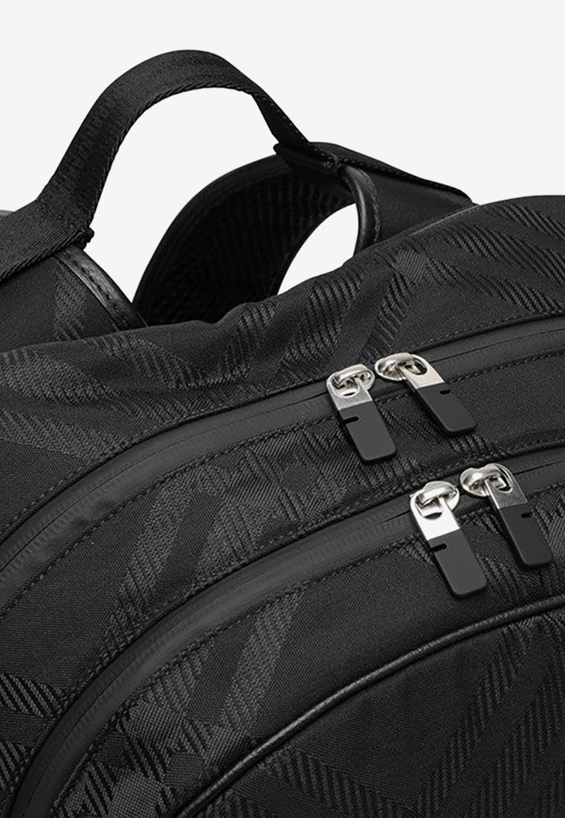 Burberry Check Jacquard Nylon Backpack Black 8080840153058/O_BURBE-A1189