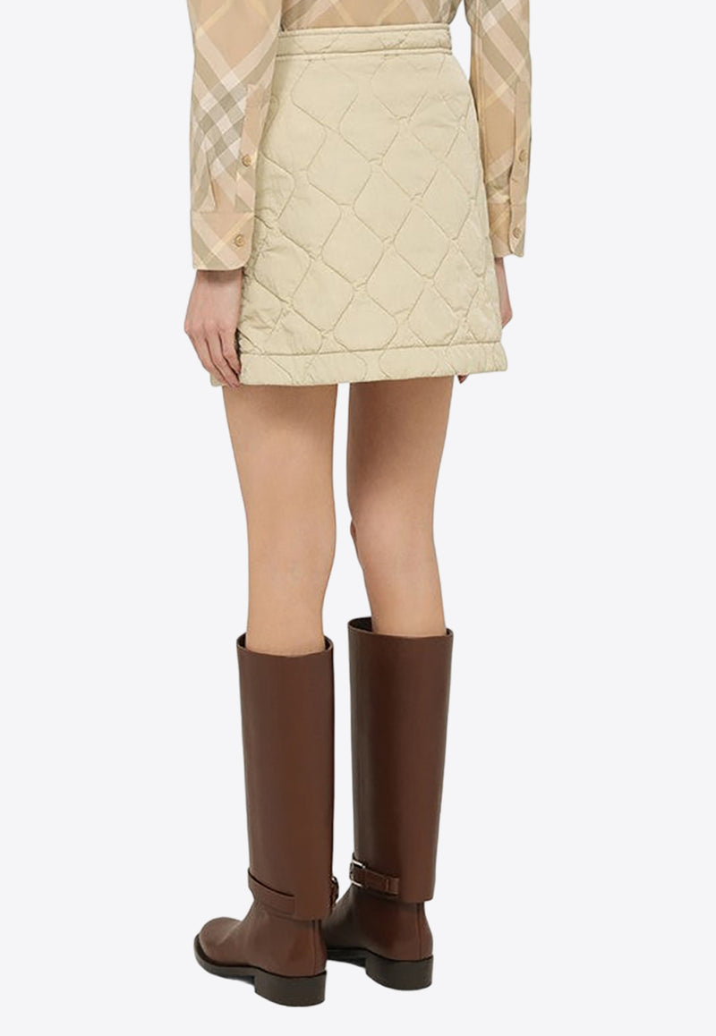 Burberry A-line Quilted Mini Skirt Beige 8081126153871/O_BURBE-B7348