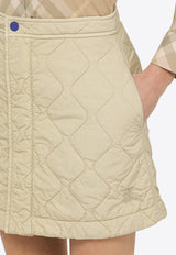 Burberry A-line Quilted Mini Skirt Beige 8081126153871/O_BURBE-B7348