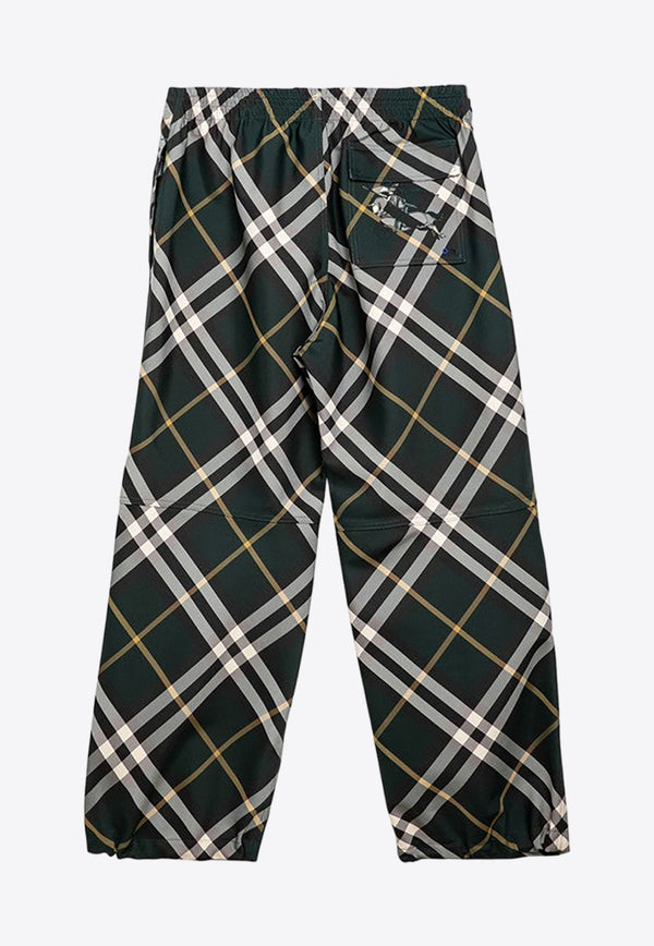 Burberry Check Pattern Drawstring Pants Green 8082034152641/O_BURBE-B8660