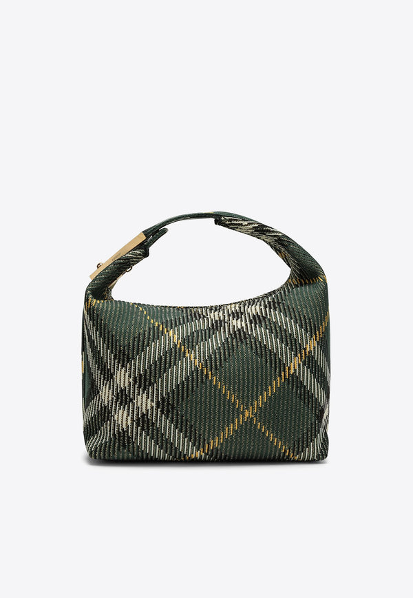 Burberry Medium Peg Checked Top Handle Bag Green 8082047154594/O_BURBE-B8636