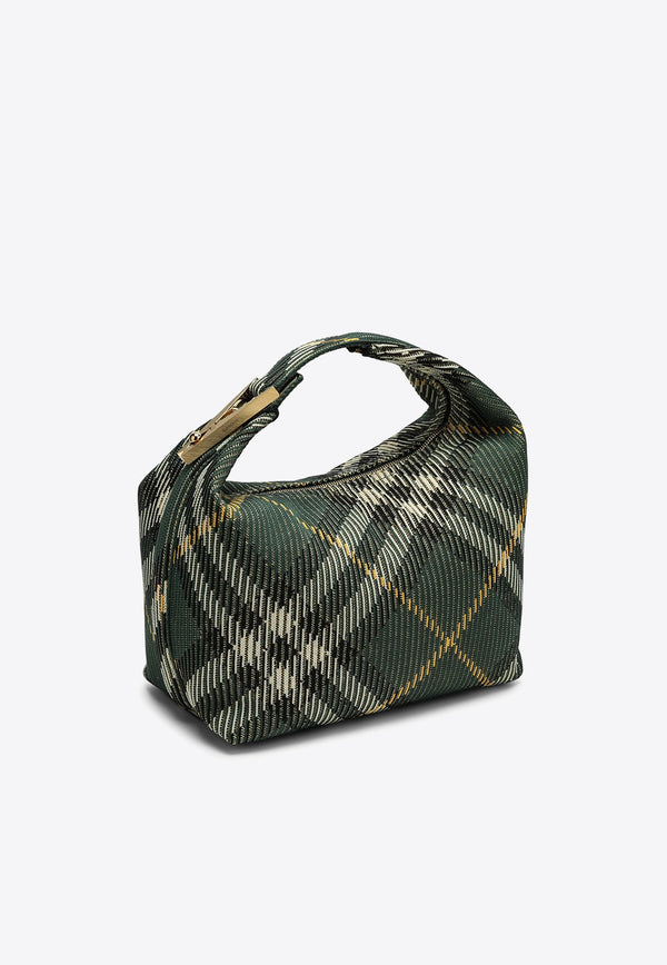 Burberry Medium Peg Checked Top Handle Bag Green 8082047154594/O_BURBE-B8636