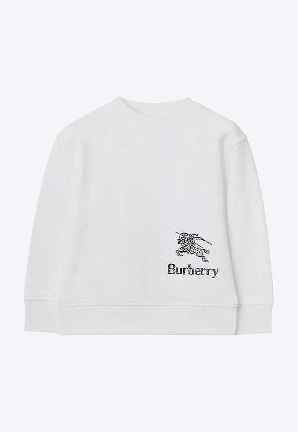 Burberry Kids Girls Logo Embroidered Crewneck Sweatshirt White 8082110148165/O_BURBE-A1464