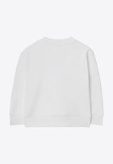 Burberry Kids Girls Logo Embroidered Crewneck Sweatshirt White 8082110148165/O_BURBE-A1464