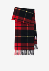 Alexander McQueen Tartan Check Wool and Cashmere Scarf Red 8082413814Q 6460