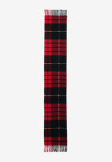 Alexander McQueen Tartan Check Wool and Cashmere Scarf Red 8082413814Q 6460