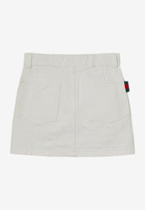 Gucci Kids Girls GG Jacquard Denim Mini Skirt White 808297XDC56/Q_GUC-9692