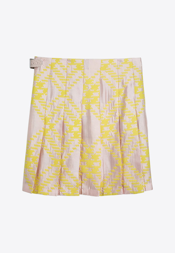 Burberry Checked Pleated Wrap Skirt Pink 8083000155134/O_BURBE-B8685